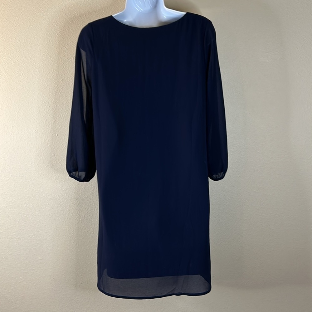 NWT Lulu’s | Shifting Dears Long Sleeve Dress Navy Blue XS - Picture 7 of 11
